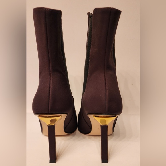 Good American High Kickstand Neoprene Bootie In Brown Gold Accents Size 7.5 & 9 - Picture 4 of 13